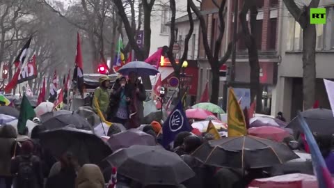 Paris hit with Massive Protest Against Immigration Bill from Palestine Supporters