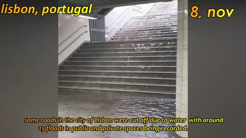 inundações em lisboa hoje ,chuva em lisboa portugal , floods hit Lisbon portugal