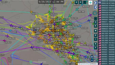 Chemtrails and Transpac Aviation - More Time Lapsed Phoenix Air Traffic -