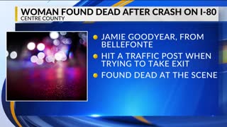 Centre County woman dead after crash on I-80