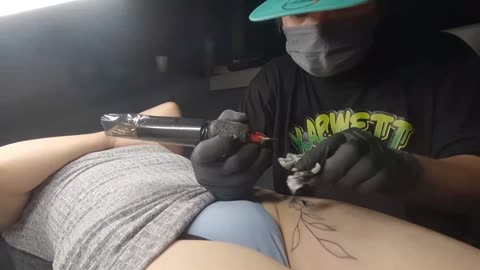 Sexy thigh Tattoo by Morera