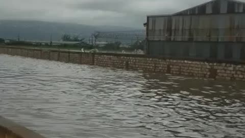 Heavy flooding after rain.