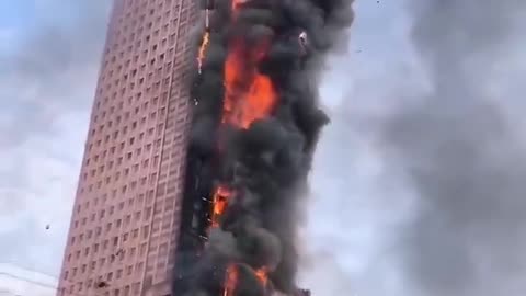 fire - burning skyscraper in China