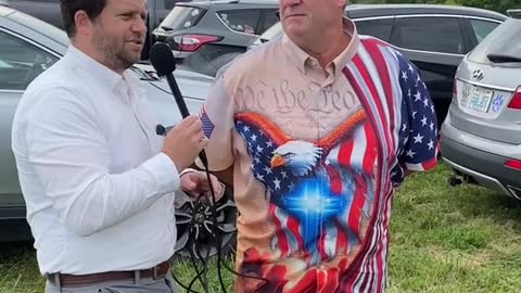 This guy loves America so much he’s got a drawing of the President
