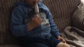 2 year old fights sleep to eat ice cream