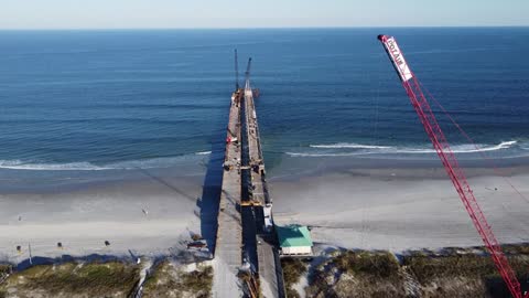 JAX Beach Pier Construction Video - Descending