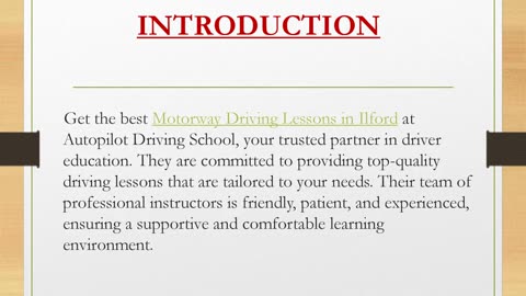 Motorway Driving Lessons in Ilford