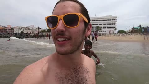 First Time SWIMMING In INDIA | Pondicherry, India 🇮🇳