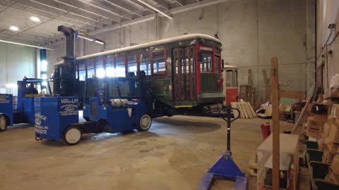 Trolley Suspended In The Air In Belmont