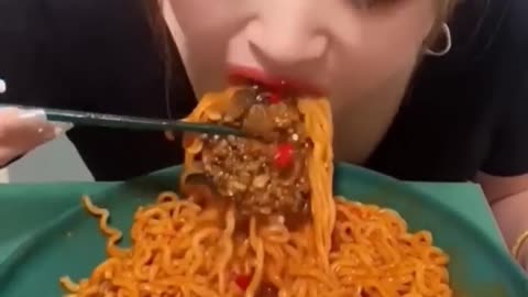 mukbang spicy noodles and more eggs | asmr mukbang noodle | eating asmr a lot of noodles delicious
