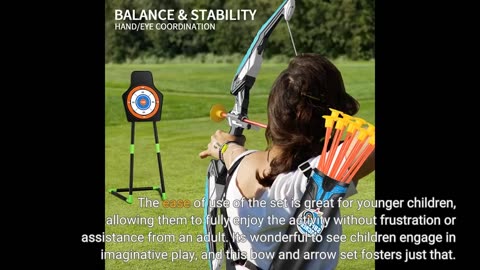 Buyer Reviews: TEMI Kids Bow and Arrow Set - LED Light Up Archery Toy Set with 10 Suction Cup A...