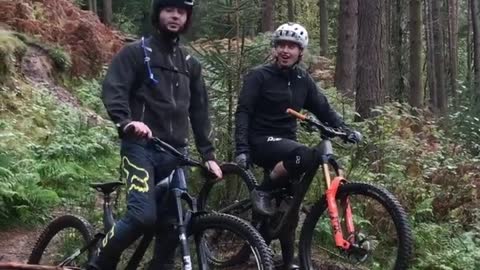 Cyclist Loses Balance and Falls Downhill While Riding His Bike