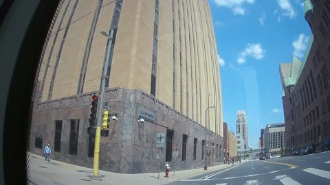 Downtown Minneapolis train Ride, Bright summer day!