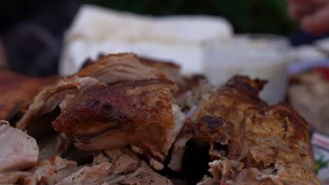 Old Style Cooking Lamb in Underground Tandoor