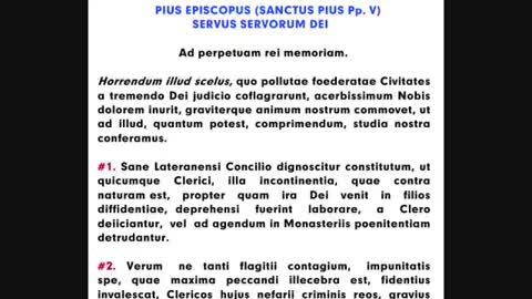 SS. Pius V P.M. Declaravit Contra quoscumque Clericos nefandi criminis reos