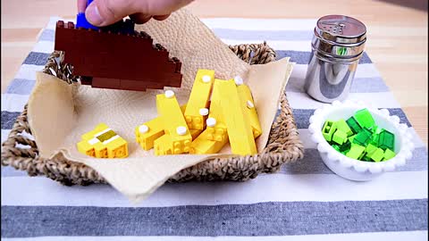 Lego Fried Shark - Lego In Real Life 4 Stop Motion Cooking & ASMR