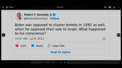 Cluster Bombs Are Banned By 100+ Nations -- RFK Asks What Happened To Biden's Conscience