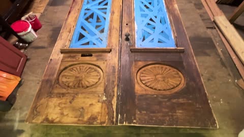 Antique Double Exterior Eastlake Doors Restoration Part III