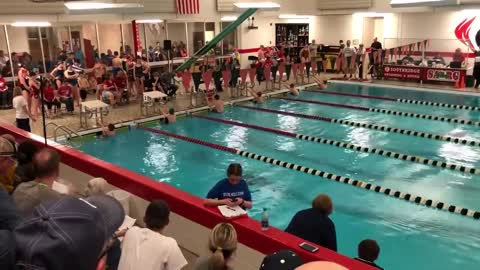 2018; Landon swimming backstroke at PAC_March 15, 2018