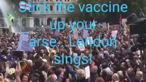 London sings, "Stick your vaccine up your 🤬"
