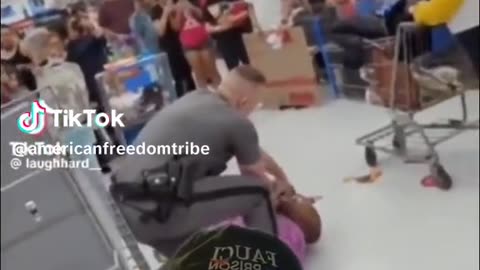 Massive Shoplifter Calls Walmart Racist While Rolling Around On Ground (Must See!)