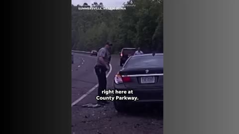 Dash cam Video shows an officer on duty narrowly escape careening car!