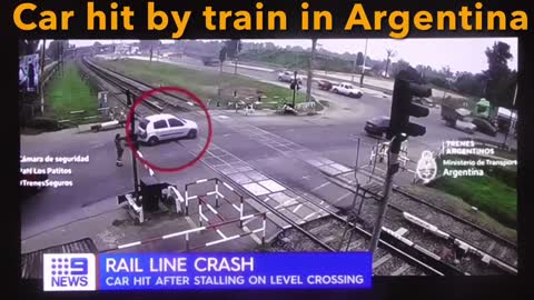 Car Hit By Train In Argentina (9 News Story)