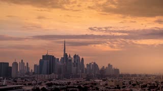 Amazing view in the sunset of the skyscrapers