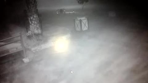 terrifying fog and paranormal movement in front of a surveillance camera
