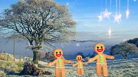 Gingerbread Family Dance in the Snow