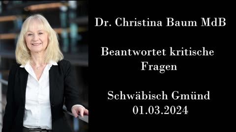 Dr. Christina Baum MdB - Beantwortet kritische Fragen
