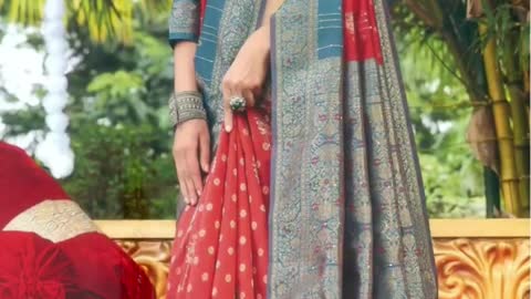Banarasi Silk Saree With Heavy Zari Weaving And Motifs On Border | Handmade | Made In India