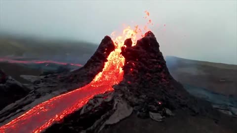 Drone captures incredible images vulcano
