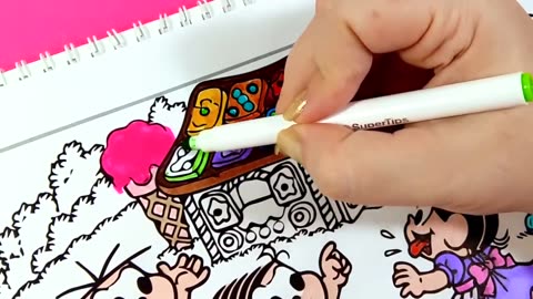 Colorindo Turma da Mônica Desenhos animados Brinquedos para crianças Cores Pinturas Musica Infantil