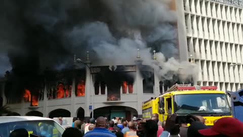 Historic Grey Street Mosque goes up in flames