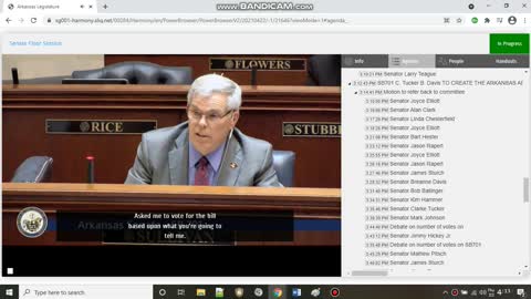 Arkansas Senate debate on SB701 a voter fraud bill