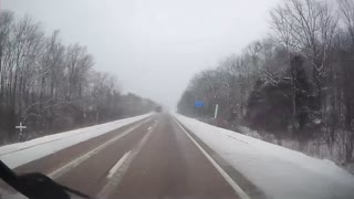 Black Ice Sends Truck Spinning