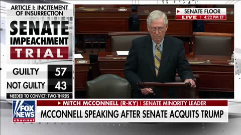 Senate Minority Leader McConnell slams Trump on the Senate floor following acquittal - Full Remarks