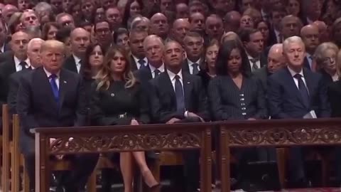 The Moment the Bastards realized at the funeral of Pedophile Bush SS Nazi member that its GameOver