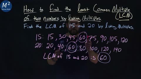 How to Find the Least Common Multiple (LCM) of Two Numbers by Listing Multiples | LCM of 15 and 20