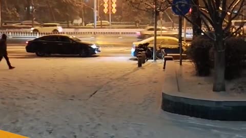 🚨Weather Alert: Beijing Covered in Orange Snow!🚨