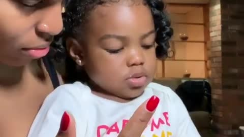 Baby Girl Learns How To Count With Her Mommy
