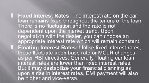 Car loan interest rate
