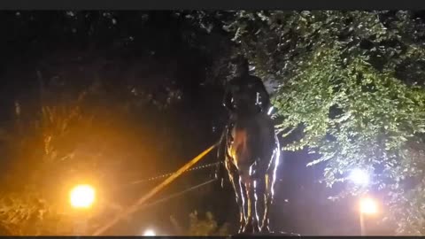 Another statue pulled down