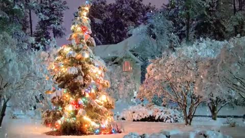 Breathtaking Christmas Scene Snowfall Animation