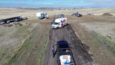 Pulling out the Fedex truck