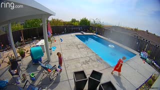 Siblings Save Brother After He Sneaks Into the Pool