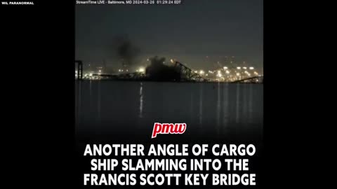 VIDEO PROOF OF SHIP HITTING THE BALTIMORE BRIDGE WAS A DELIBERATE ACT TO DESTROY THE BRIDGE