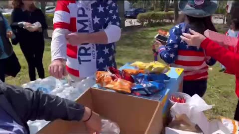 Trump sent over LUNCH to supporters at the Presidents’ Day rally