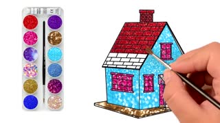 Drawing and Coloring for Kids - How to Draw House 02